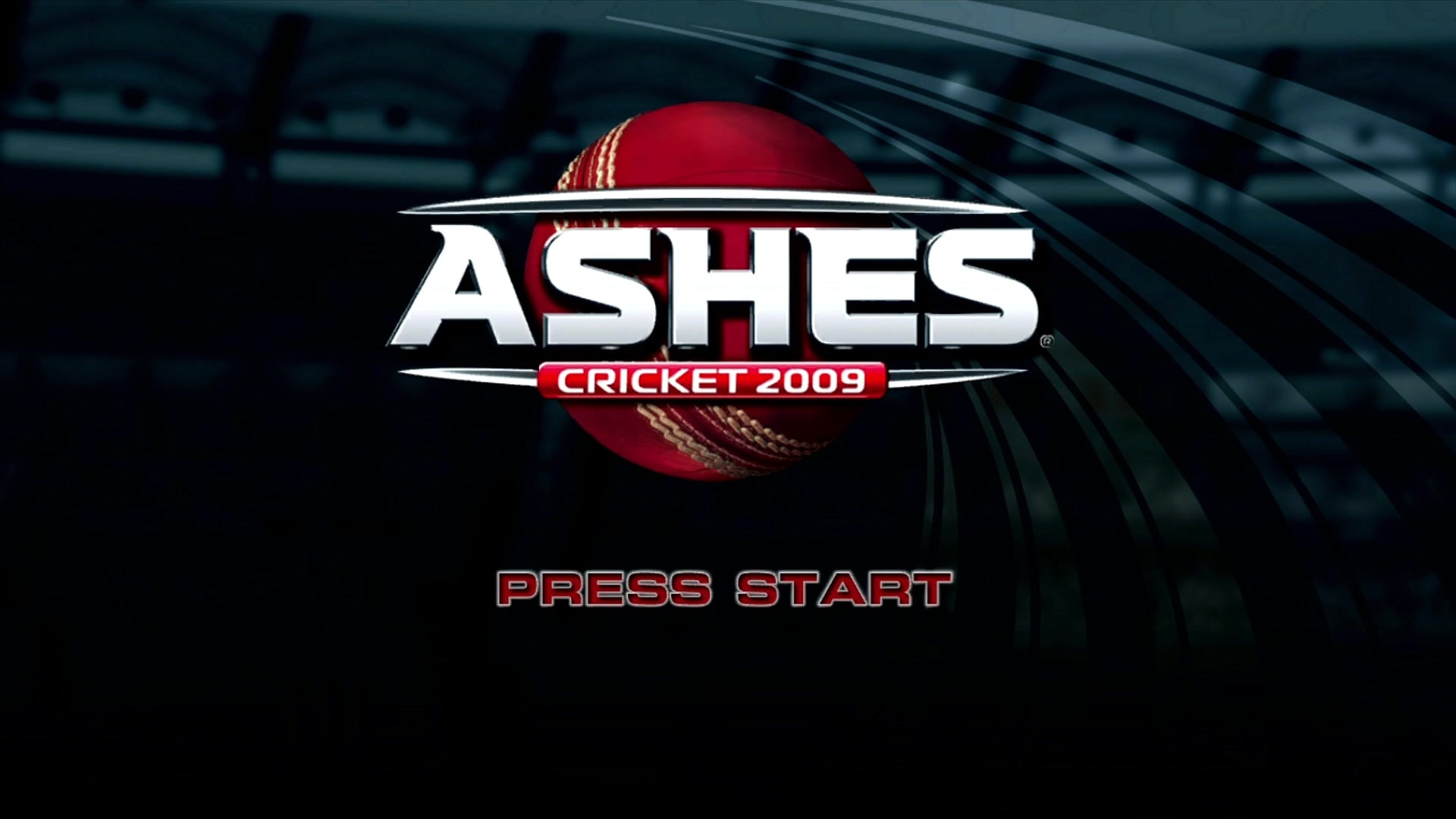 Ashes Cricket 2009 title screen for Xbox 360